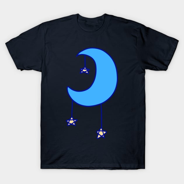 Blue Moon with Stars T-Shirt by saradaboru